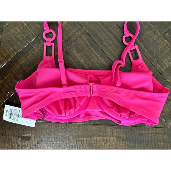 Shade & Shore Pink Ring Detail Bikini Top Size 34C New - Picture 4 of 5